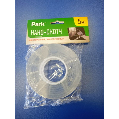 Нано-скотч двухсторонний, многоразовый 5м 20мм (Park) Нано-скотч двухсторонний, многоразовый 5м 20мм (Park)