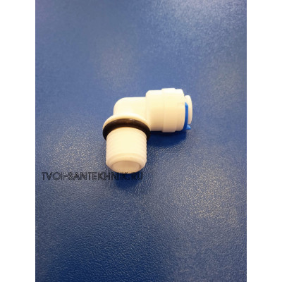 Переходник пластиковый угловой 1/4"нр  - трубка