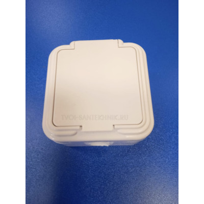 Розетка 2П+З с крышк. ОУ 16А IP44 (Белая) Stekker Брест