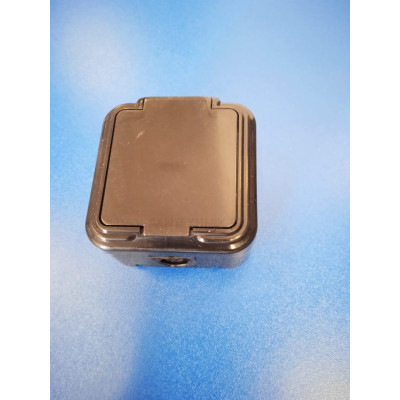 Розетка 2П+З с крышк. ОУ 16А IP44 (Черная) Stekker Брест