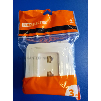 Розетка RJ45 (комп) + RJ11(тел) "Валдай" (Белая)