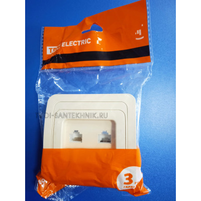 Розетка RJ45 (комп) + RJ11(тел) "Валдай" (Сл.кость)