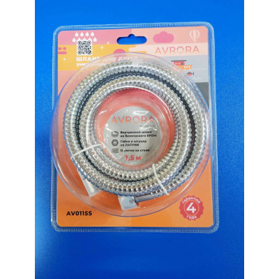 Шланг для душа 150см, хром (Avrora) AV0115S Шланг для душа 150см, хром (Avrora) AV0115S