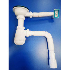 Сифон д/мойки 3 1/2" с прямоуг.переливом и гофрой (Aquant) B0148-10-MR Сифон д/мойки 3 1/2" с прямоуг.переливом и гофрой (Aquant) B0148-10-MR