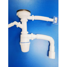 Сифон д/мойки 3 1/2" с универсальным переливом и гофрой (AquaKratos) A1045S ECO Сифон д/мойки 3 1/2" с универсальным переливом и гофрой (AquaKratos) A1045S ECO