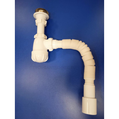 Сифон д/раковины 1 1/4"х40/50 S1015-35-MR (Aquant) с гофрой