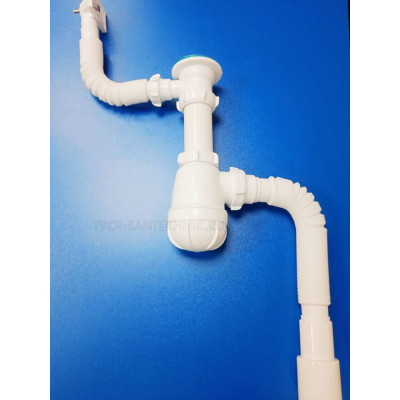 Сифон для мойки 1 1/2"х40/50 В0165-10-АК (Aquant) с гофрой