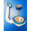 Сифон для мойки 3 1/2" с прямоугольным переливом и гофрой (Aquant) B0147-10-MR