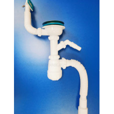 Сифон для мойки 3 1/2" с прямоугольным переливом и гофрой (Aquant) B0147-10-MR Сифон для мойки 3 1/2" с прямоугольным переливом и гофрой (Aquant) B0147-10-MR