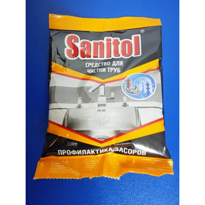 Средство - Порошок для устранения засоров (90гр) Sanitol