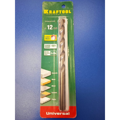 Сверло "Universal" 12х160мм по бетону, металлу, дереву (Kraftool)