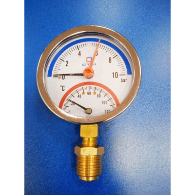 Термоманометр 10bar, до +120С 1/4", радиальный (СТМ)