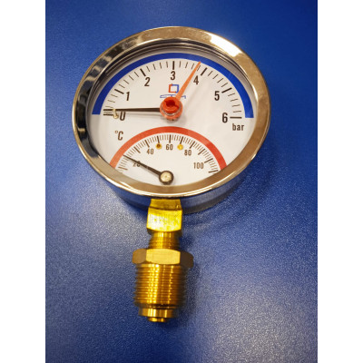 Термоманометр 6bar, до +120С 1/4", радиальный (СТМ)