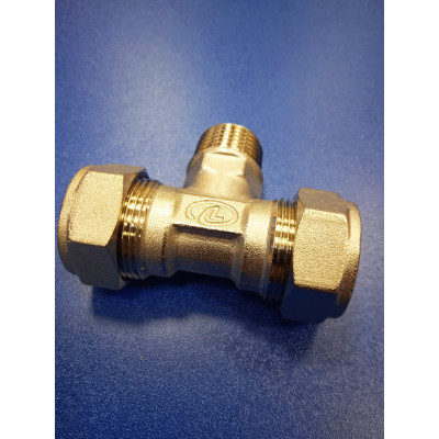 Тройник для нержавеющей гофрированной трубы 15-1/2"нр-15 (усиленный) Lavita