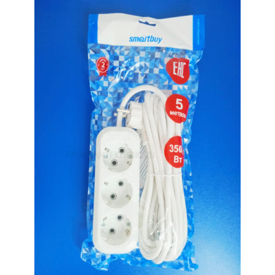 Удлинитель 5м, 3гнезда, 16А (Smartbuy)