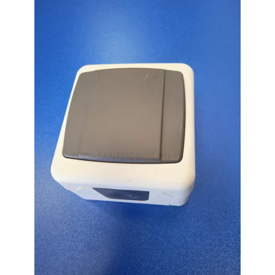 Выключатель 1-кл. ОУ IP55 10A (серый) Makel Plus /Турция